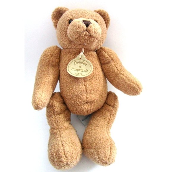 Doudou & Compagnie Paris Tan Bear Plush - Soft Baby Cuddle Lovey Animal Toy Tag - Picture 1 of 9